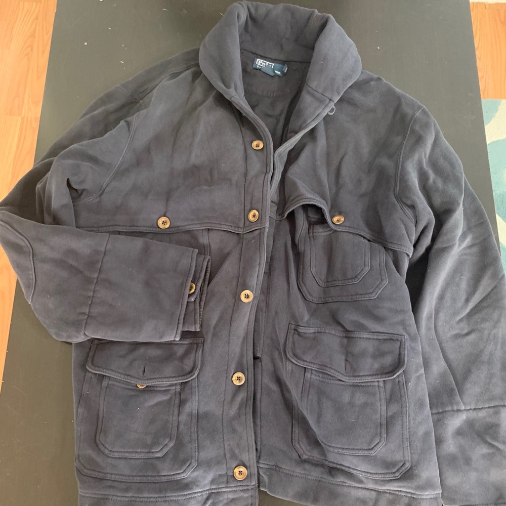 Polo Ralph Lauren Shirt Coat Navy Blue XXL